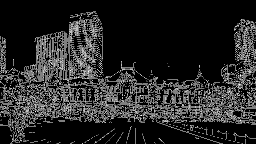 Tokyo Station Canny edge map